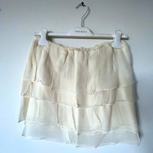 Nina Ricci white 100% silk skirt size 38 NWT